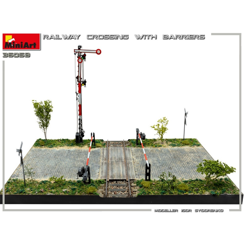 Miniart 36059 1/35 Railroad Crossing scale plastic model kit Model Kit Diorama Model Kits
